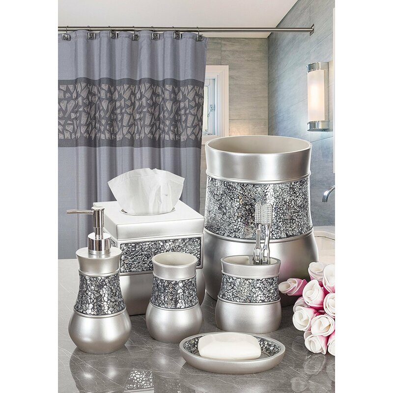 Marvelous Luxury Textured Chrome Designer Bathroom Accessories selling Set